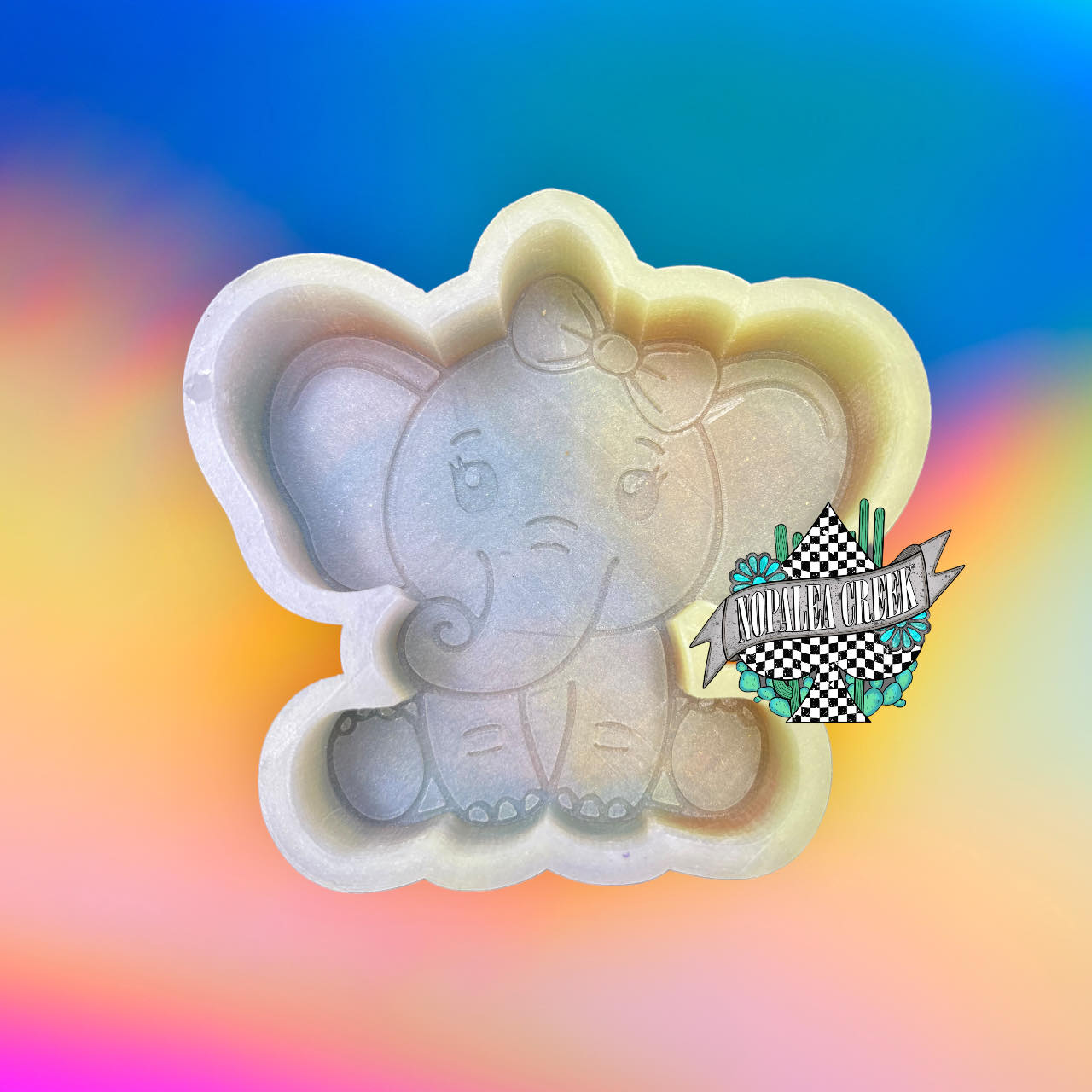 (B101) Elephant with Bow Silicone Mold