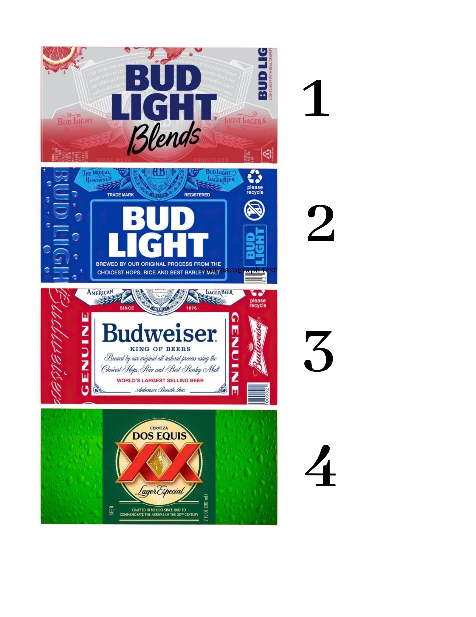 Beer Case Cardstock Listing (1) #1-16