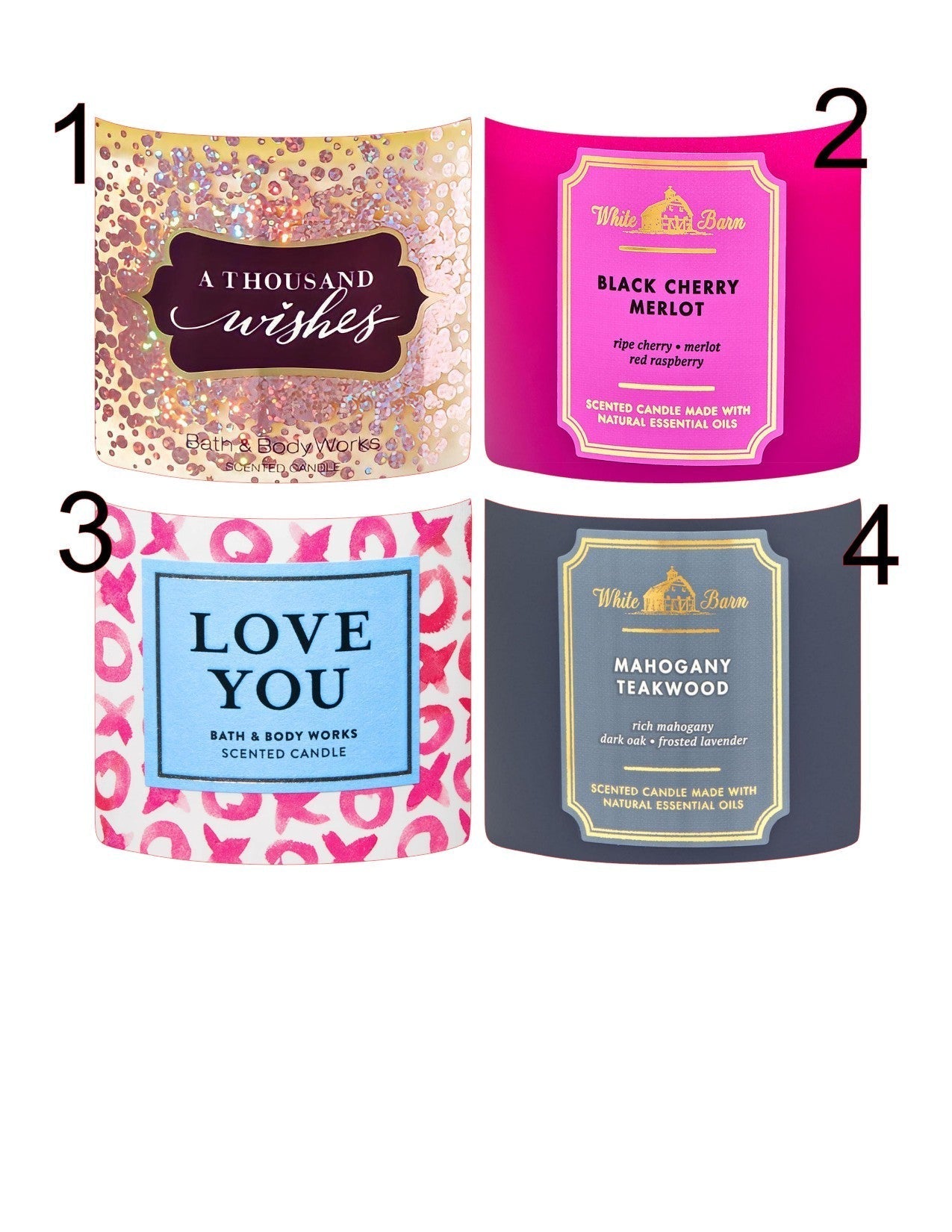 3 Wick Candle (1) Cardstock Listing #1-10
