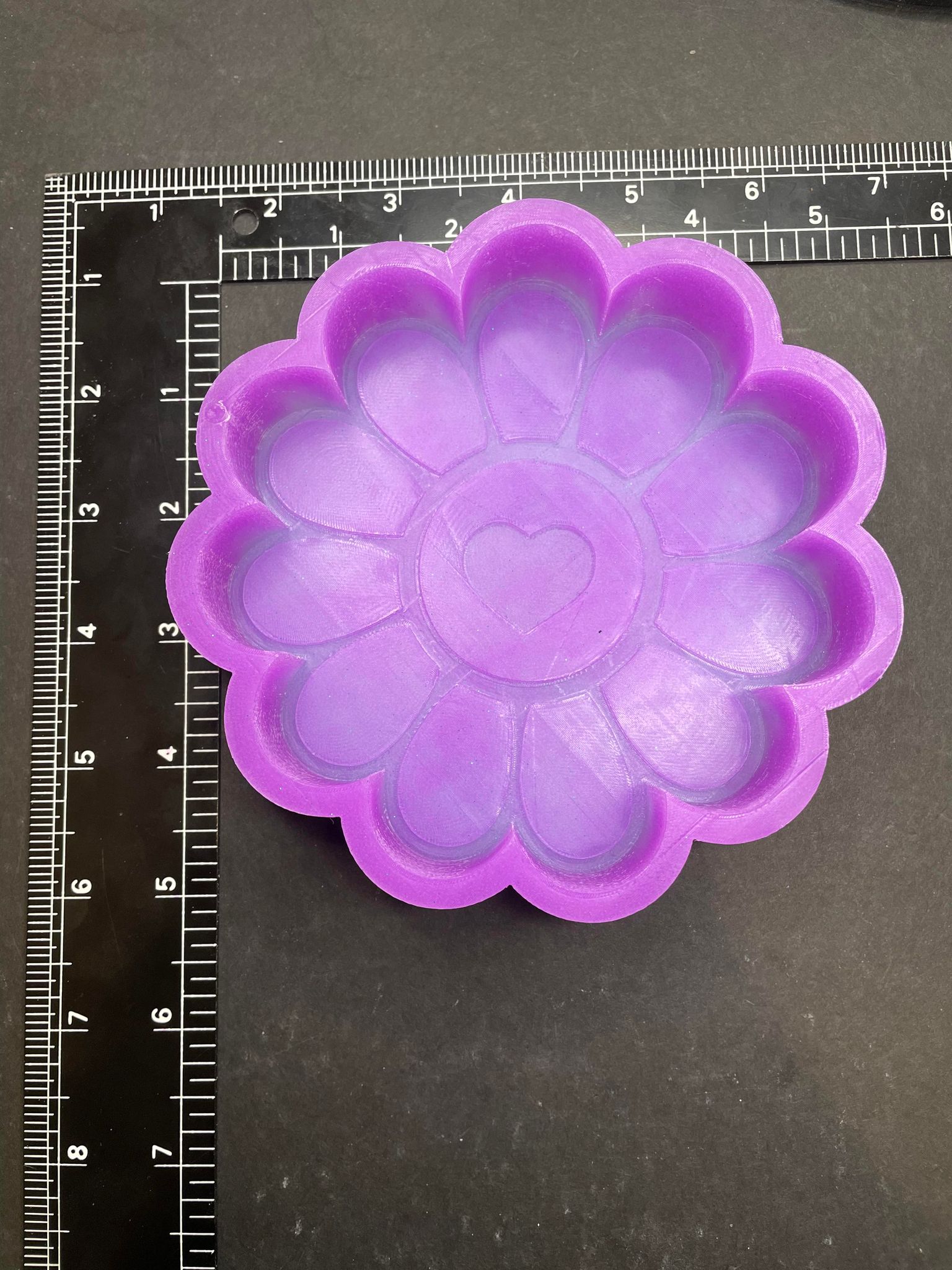 (B1635) Flower Heart Silicone Mold