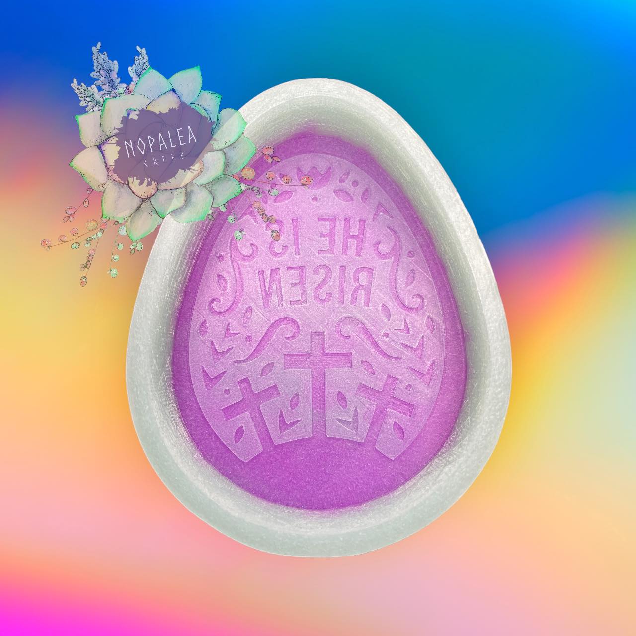(B1636) He is Risen Egg Silicone Mold
